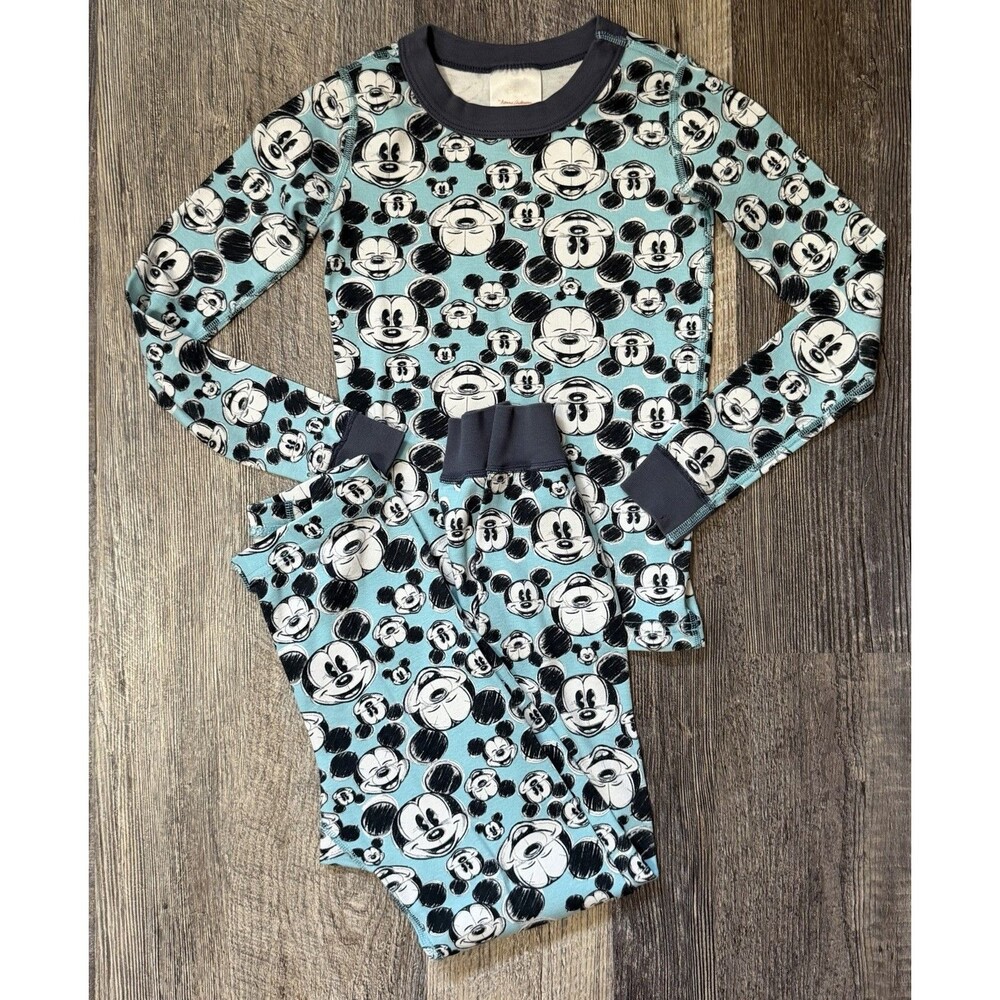 Hanna Andersson Mickey Mouse Pajama Set Kids Size 8 Disney Organic Cotton PJs